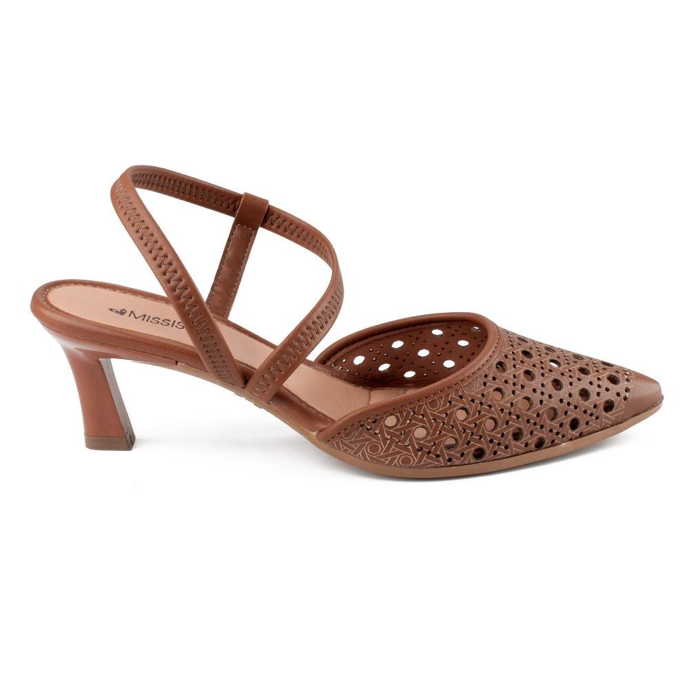 Scarpin Mississipi de Salto Alto Feminino MF901 Marrom 3