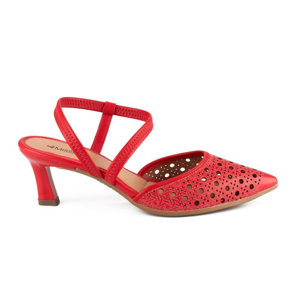 Scarpin Mississipi de Salto Alto Feminino MF901 Vermelho 3