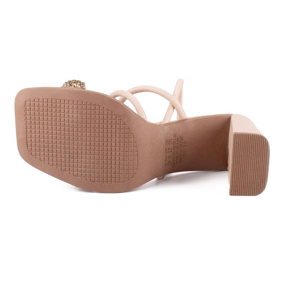Sandália Mississipi de Salto Bloco Feminina MF392 Bege 5