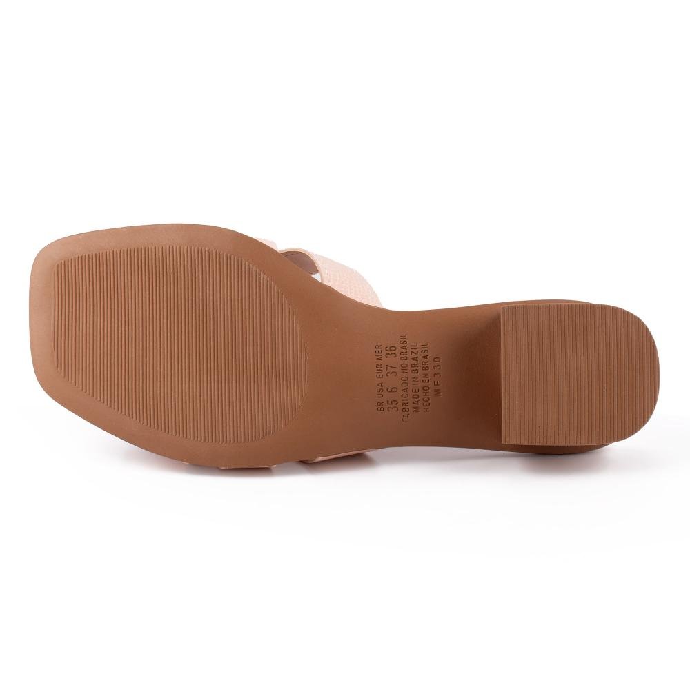 Tamanco Mississipi de Salto Bloco Feminina MF332 Bege 5