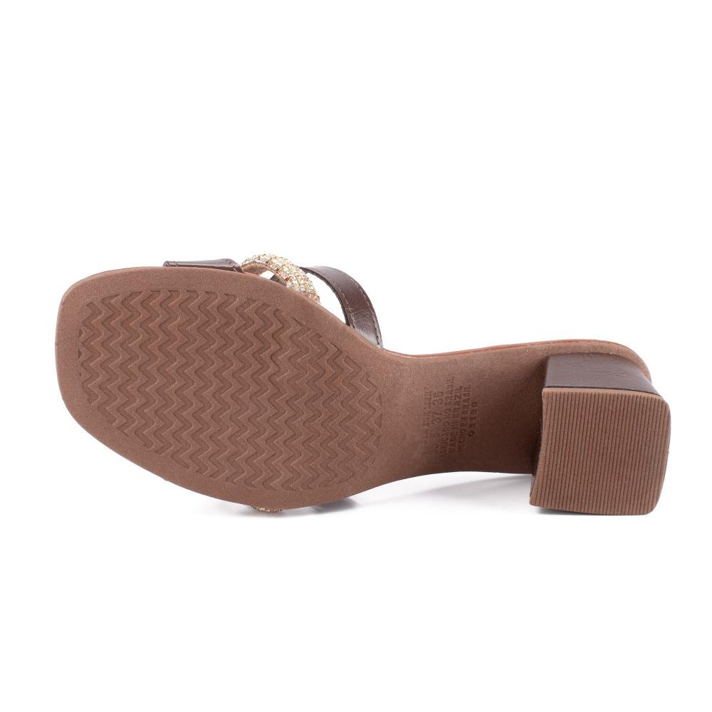 Tamanco Mississipi de Salto Bloco Feminina MF861 Café 5
