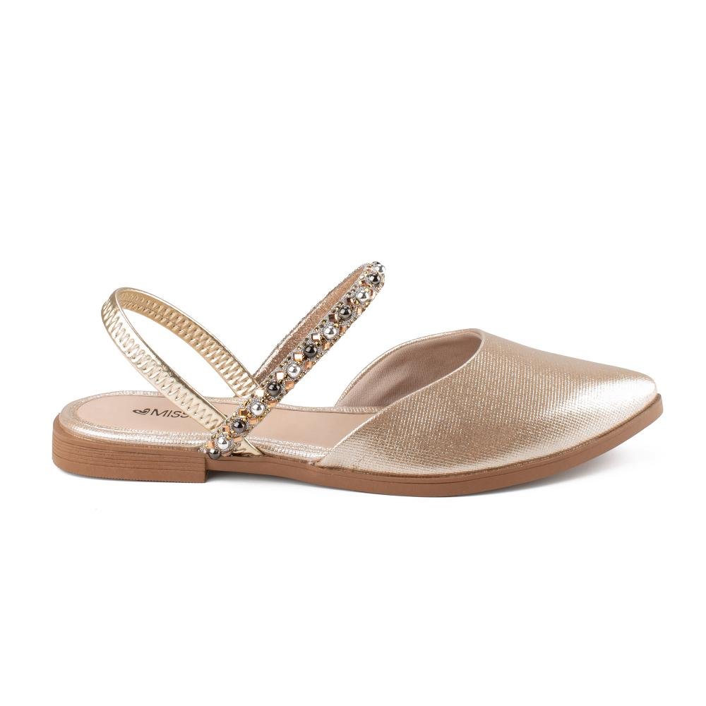 Sapatilha Mississipi Slingback Metalizada Feminino MF882 Dourado 3