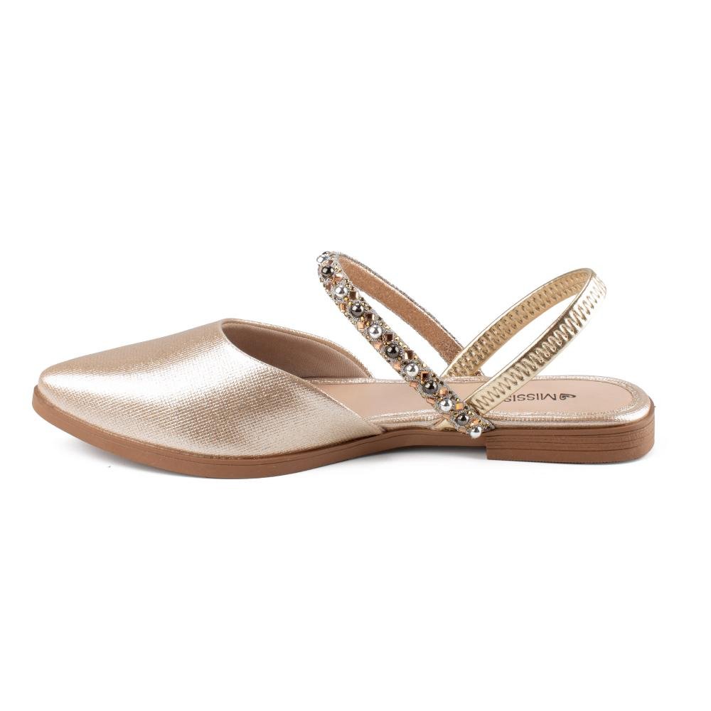 Sapatilha Mississipi Slingback Metalizada Feminino MF882 Dourado 4