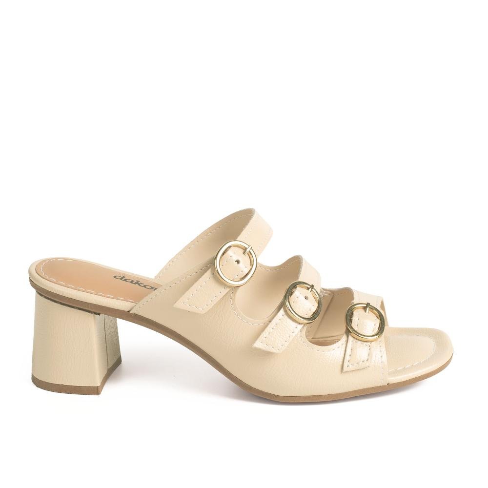 Tamanco Dakota de Salto Bloco Feminina Y9742 Bege 3