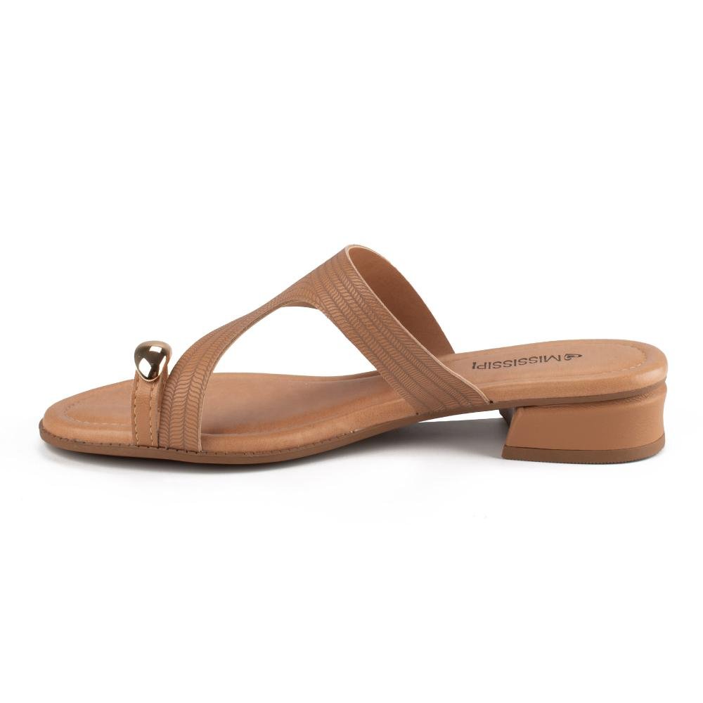 Tamanco Mississipi de Salto Baixo Feminina MF201 Caramelo 4