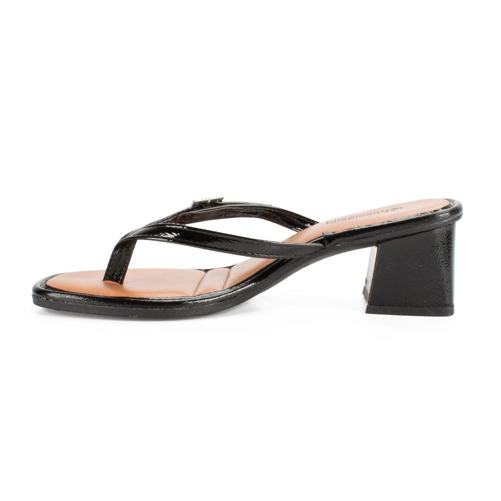 Tamanco Mississipi de Salto Bloco Feminina MF104 Preto 4