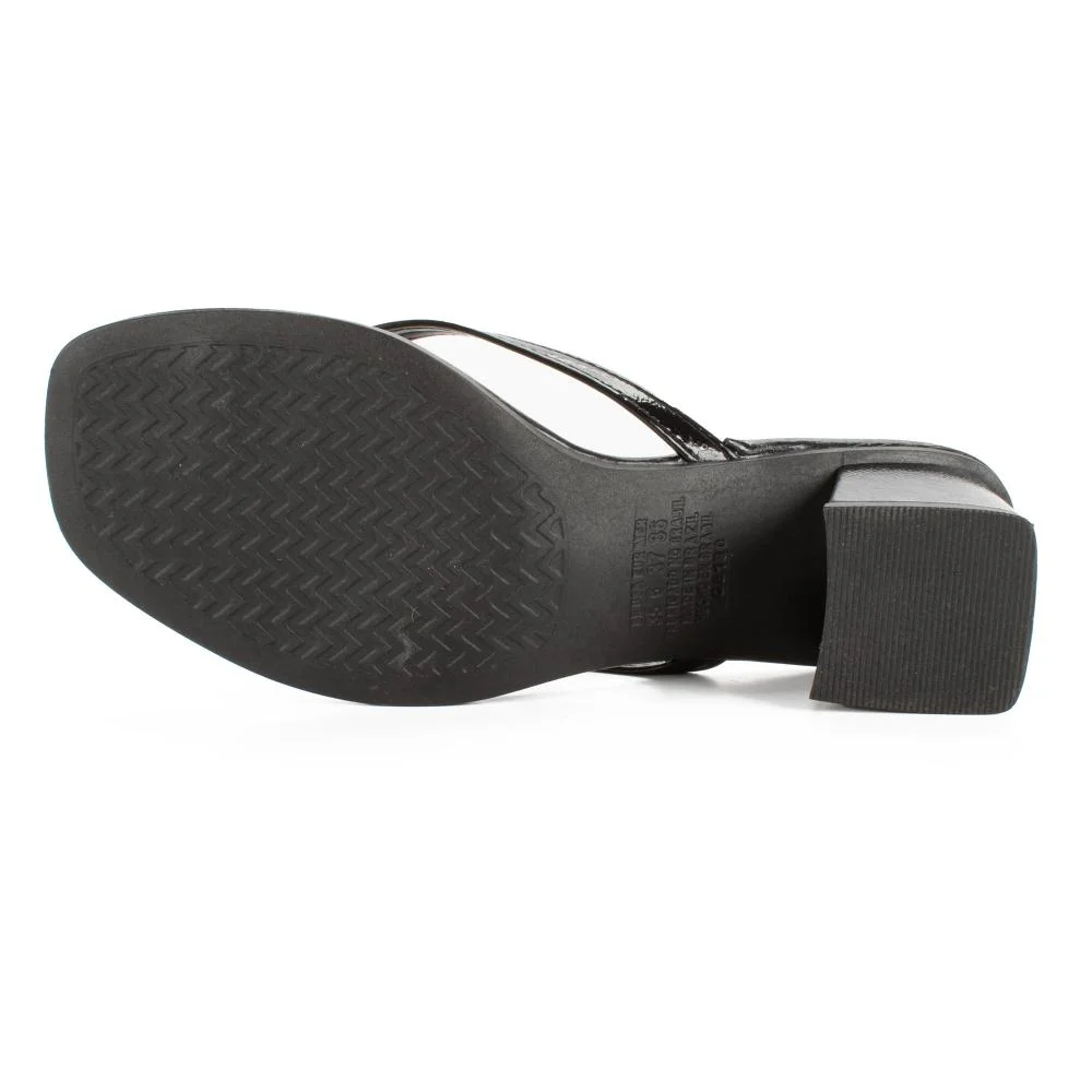 Tamanco Mississipi de Salto Bloco Feminina MF104 Preto 5