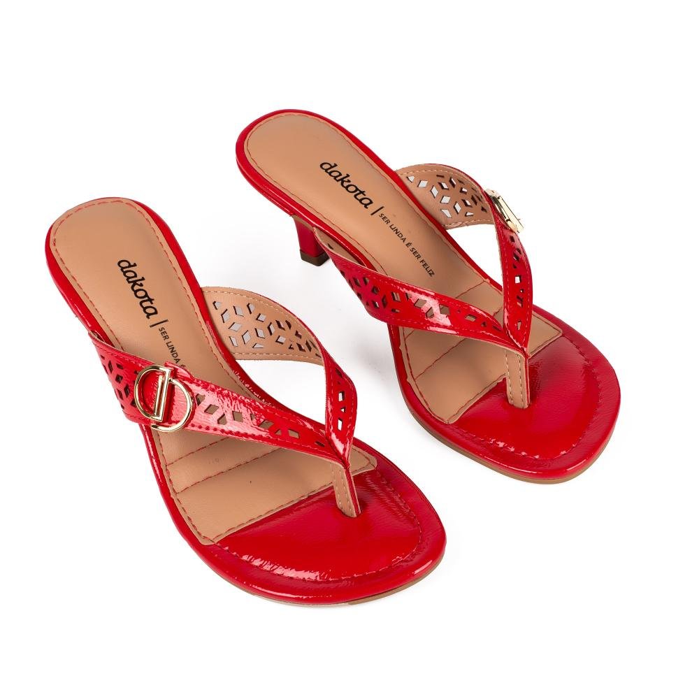 Tamanco Dakota de Salto Alto Feminina Y9911 Vermelho 6