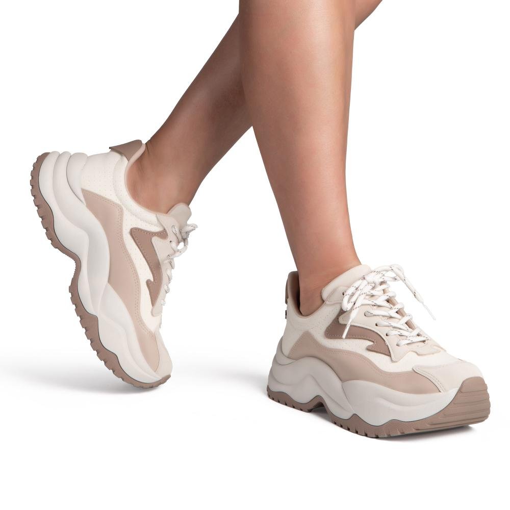 Dad Sneaker Tanara Feminino T9132 Bege/Marrom 2
