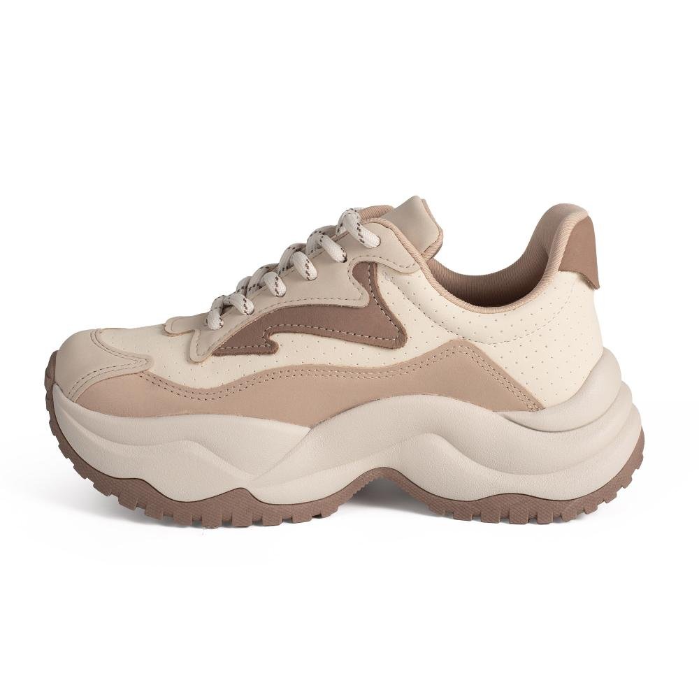Dad Sneaker Tanara Feminino T9132 Bege/Marrom 4
