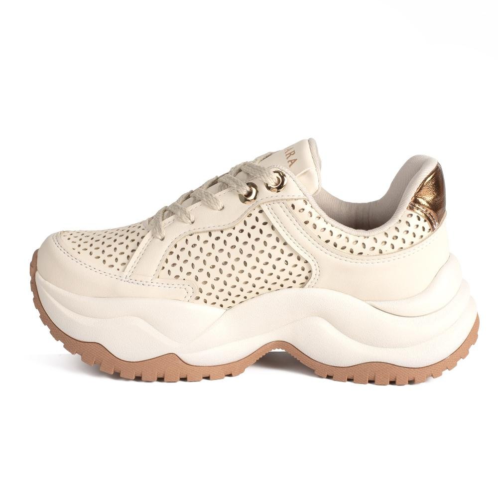 Dad Sneaker Tanara Feminino T9133 Bege Claro 3