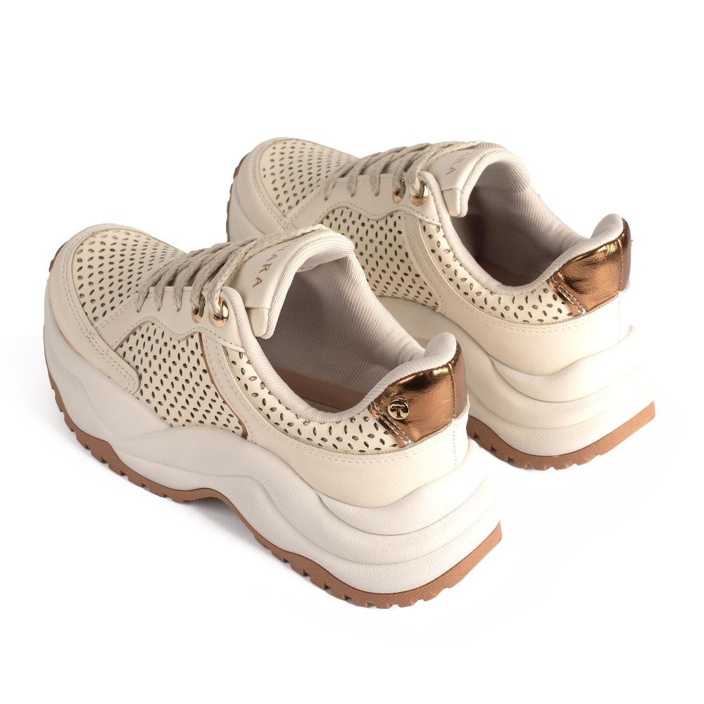 Dad Sneaker Tanara Feminino T9133 Bege Claro 5