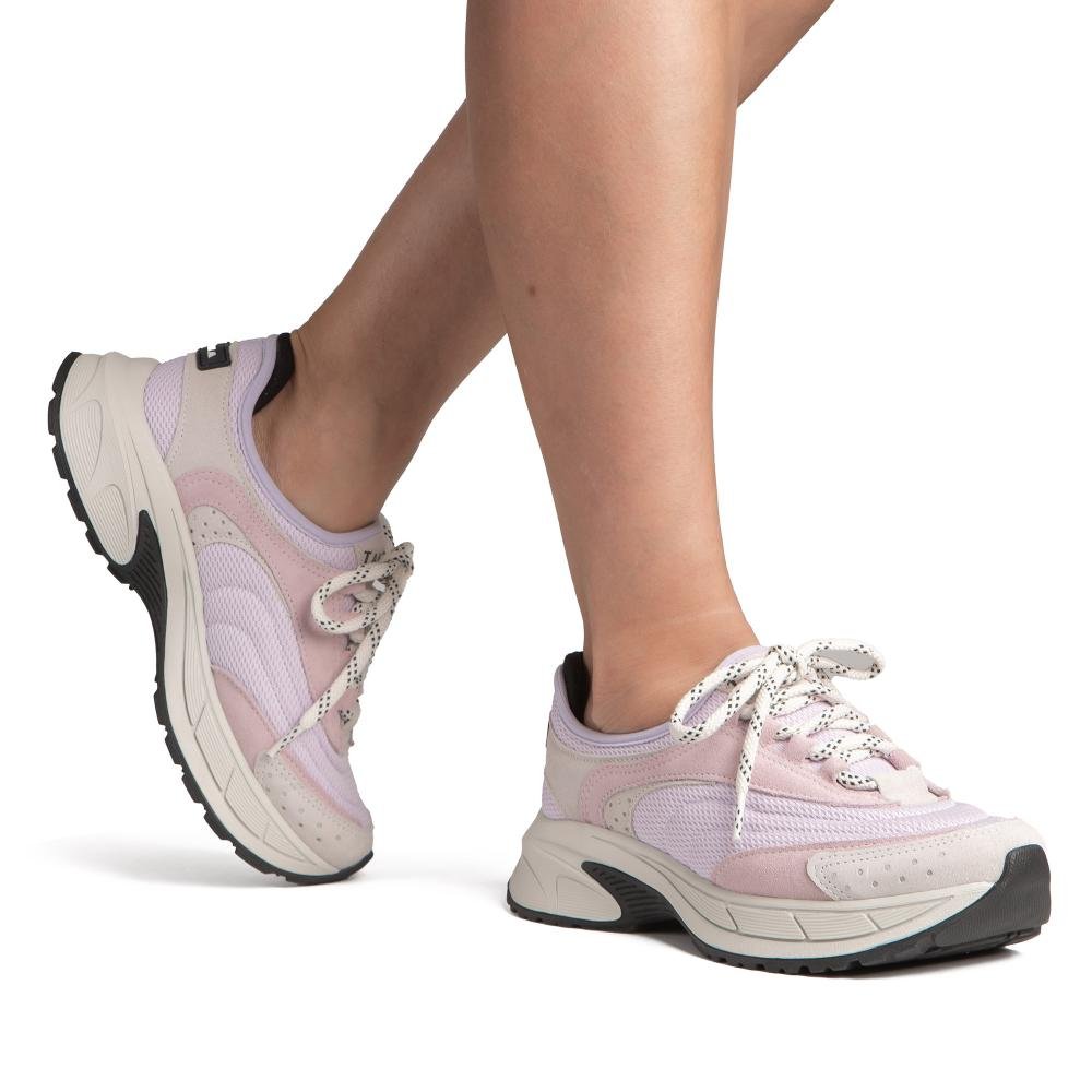Dad Sneaker Tanara Em Couro Feminino T9361 Lilás/Rosa 2
