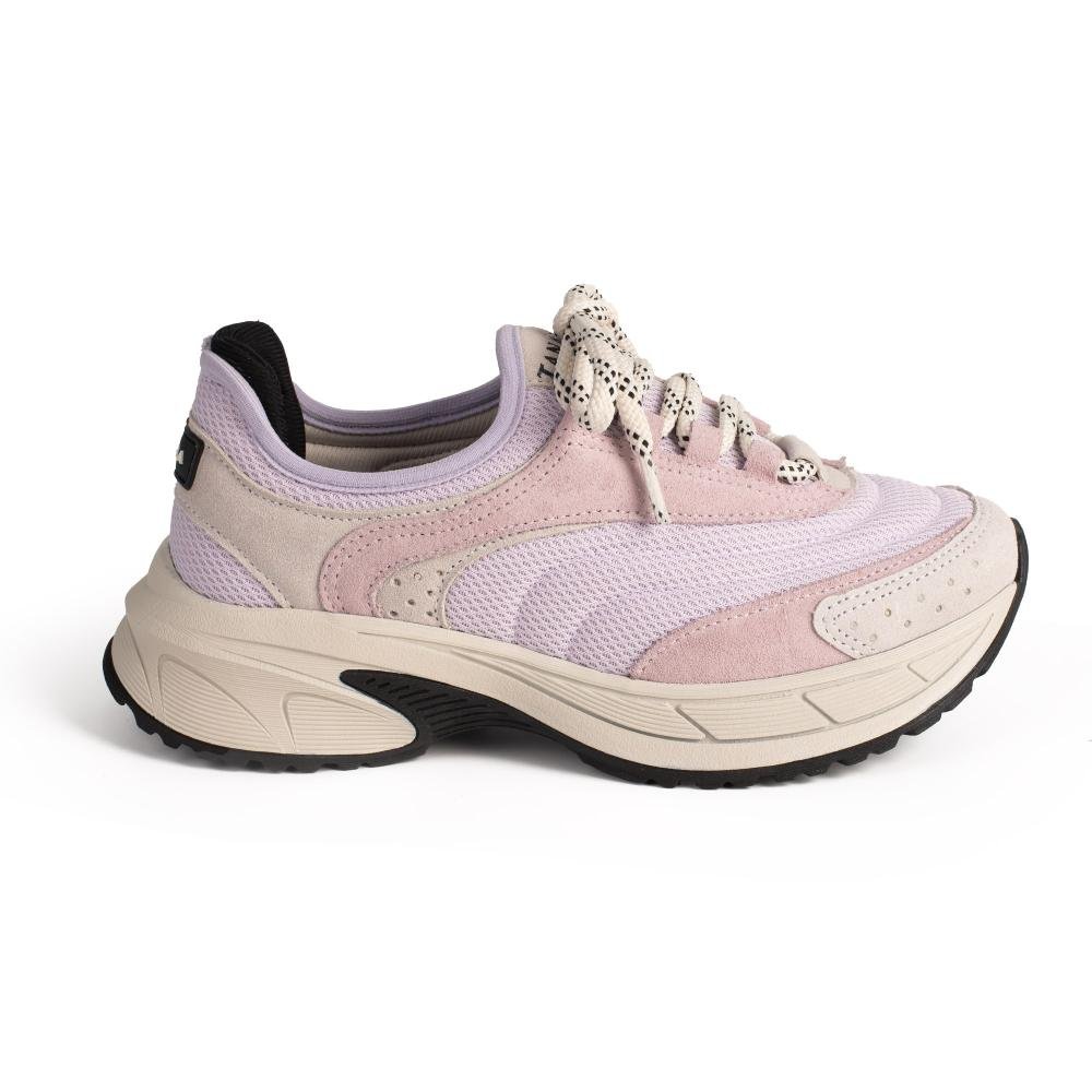 Dad Sneaker Tanara Em Couro Feminino T9361 Lilás/Rosa 3