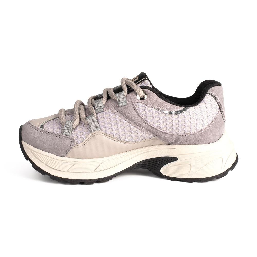 Dad Sneaker Tanara Em Couro Feminino T9362 Cinza 4