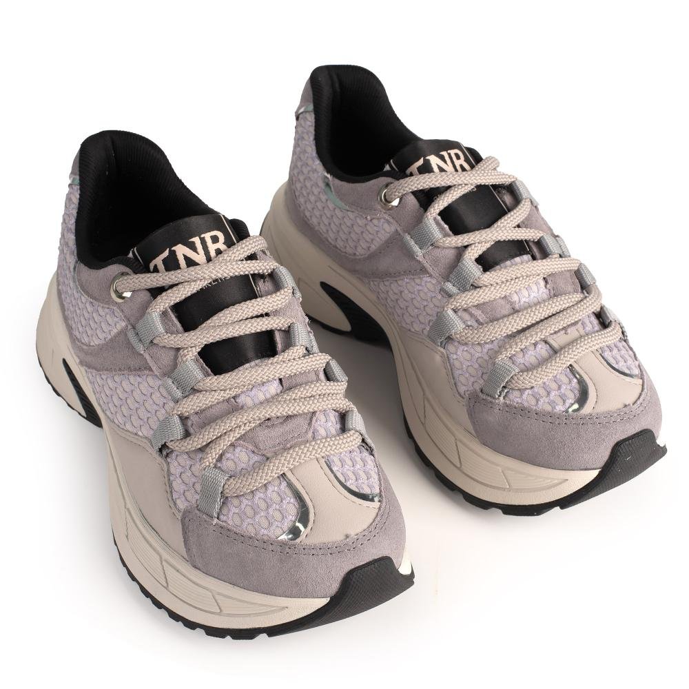 Dad Sneaker Tanara Em Couro Feminino T9362 Cinza 6