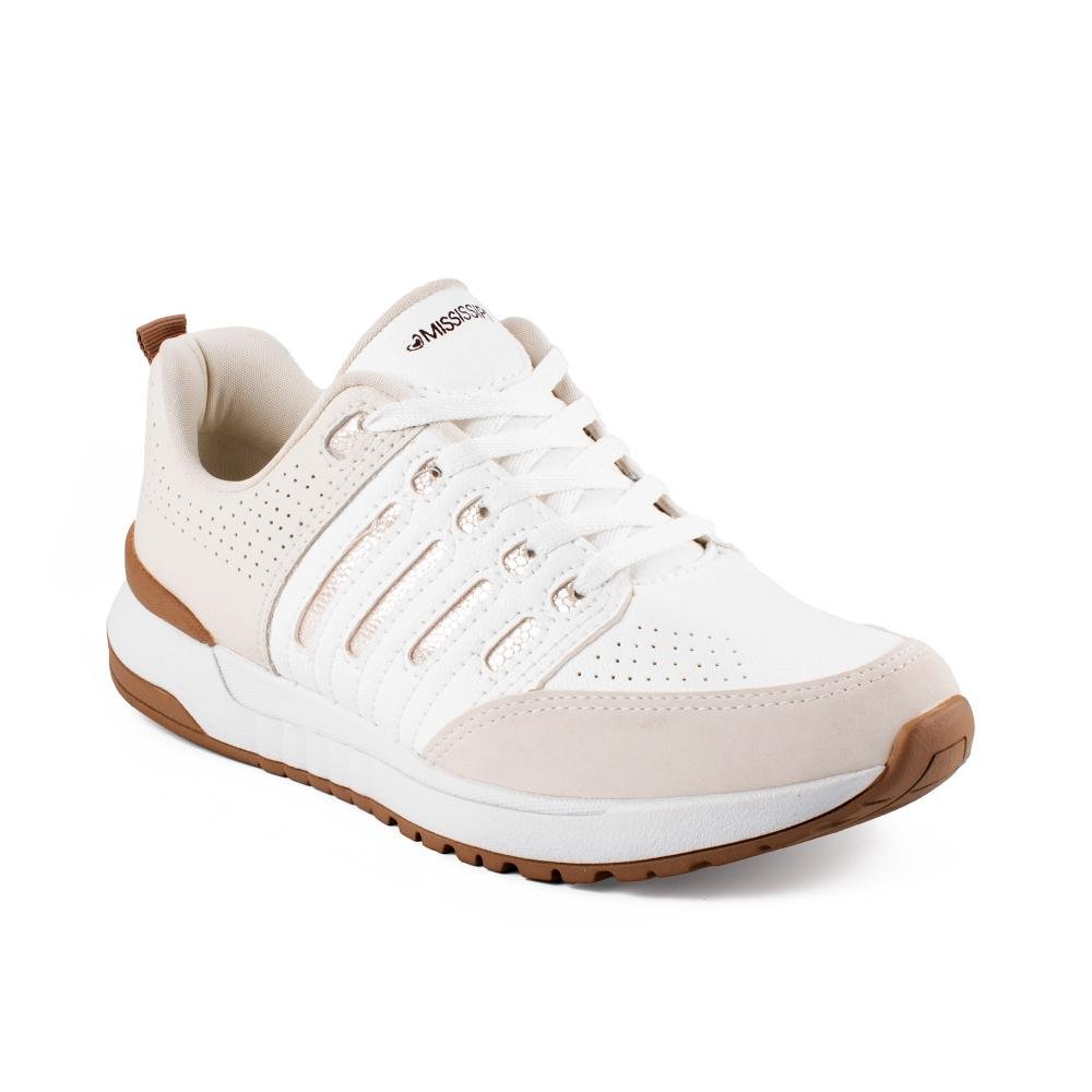 Tênis Mississipi Casual Feminino ME951 Bege/Branco 1
