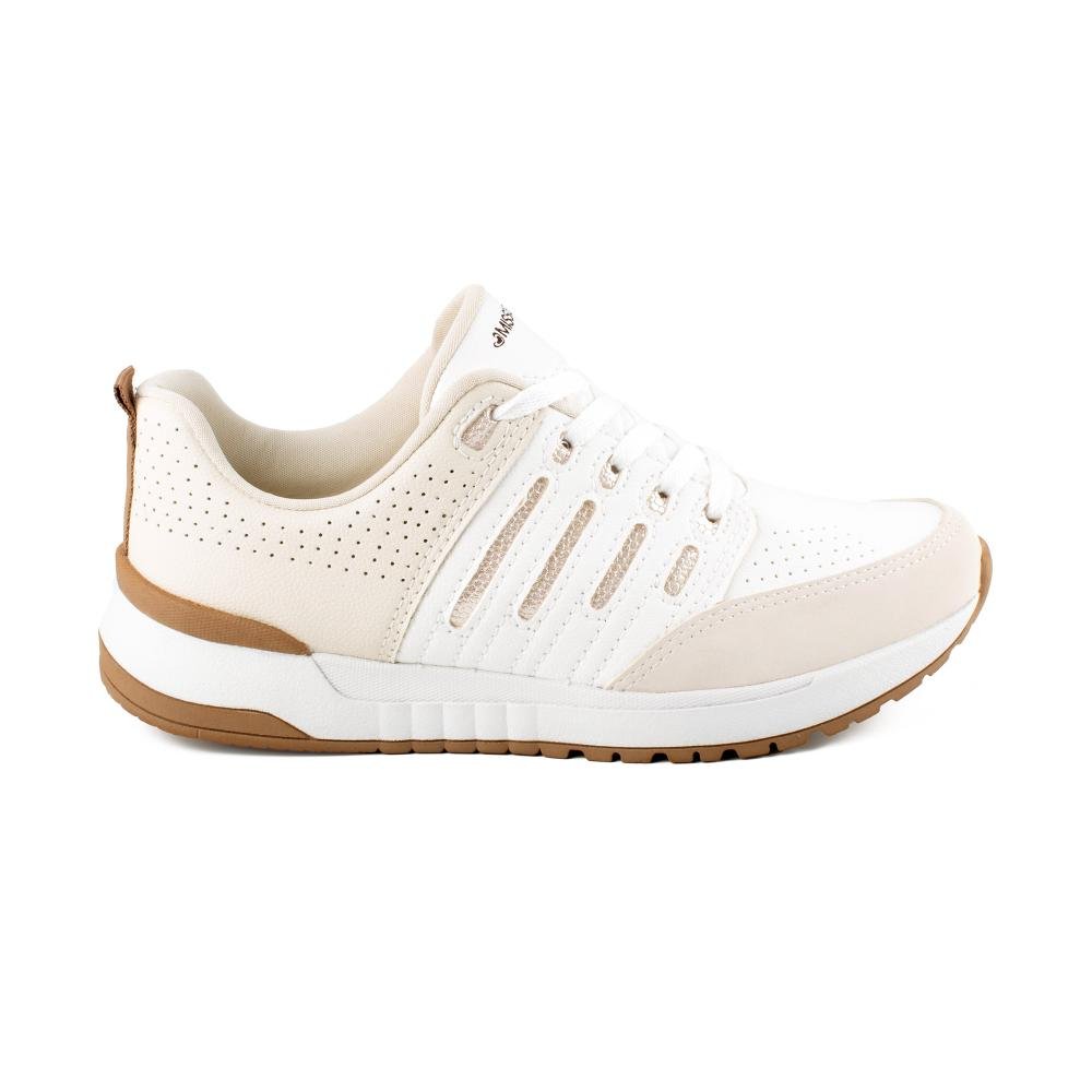 Tênis Mississipi Casual Feminino ME951 Bege/Branco 3