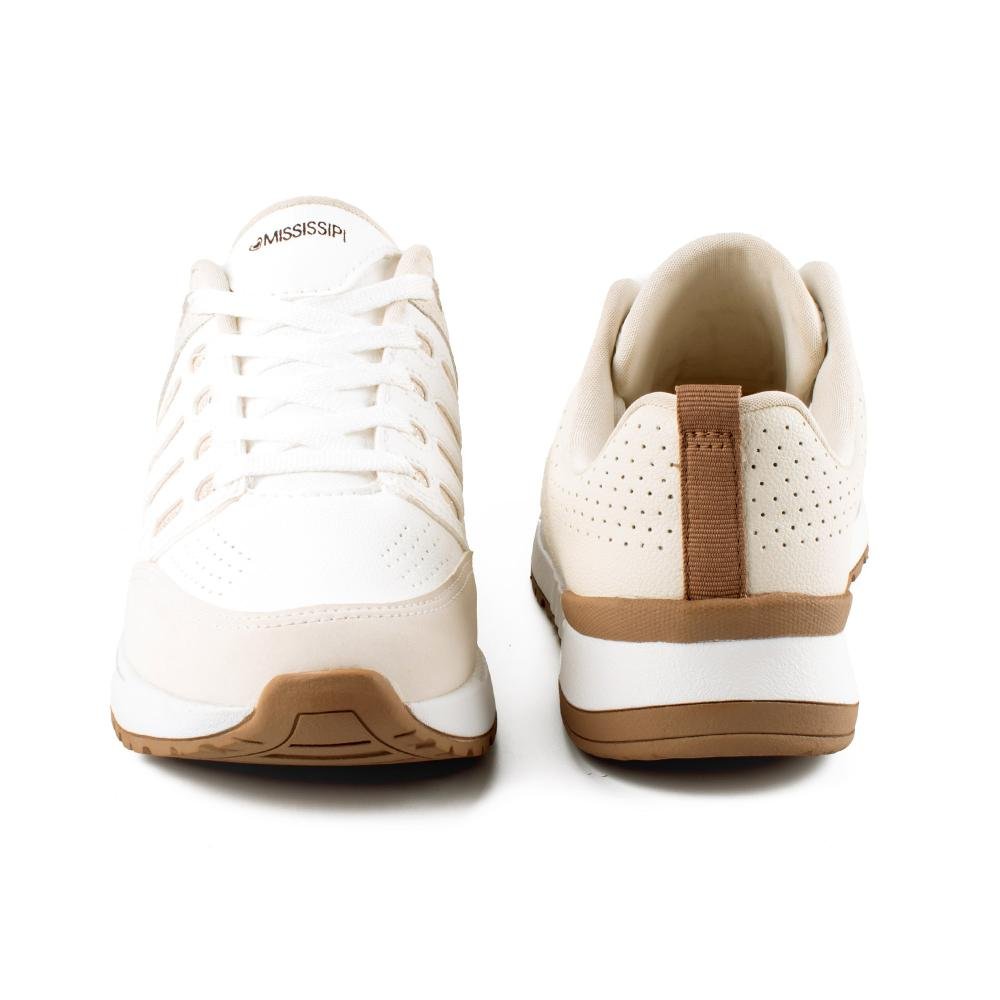 Tênis Mississipi Casual Feminino ME951 Bege/Branco 6