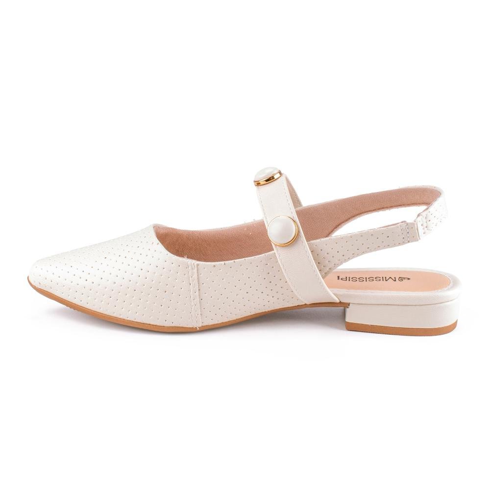 Sapato Mississipi de Salto Baixo Feminino MB557 Bege 4