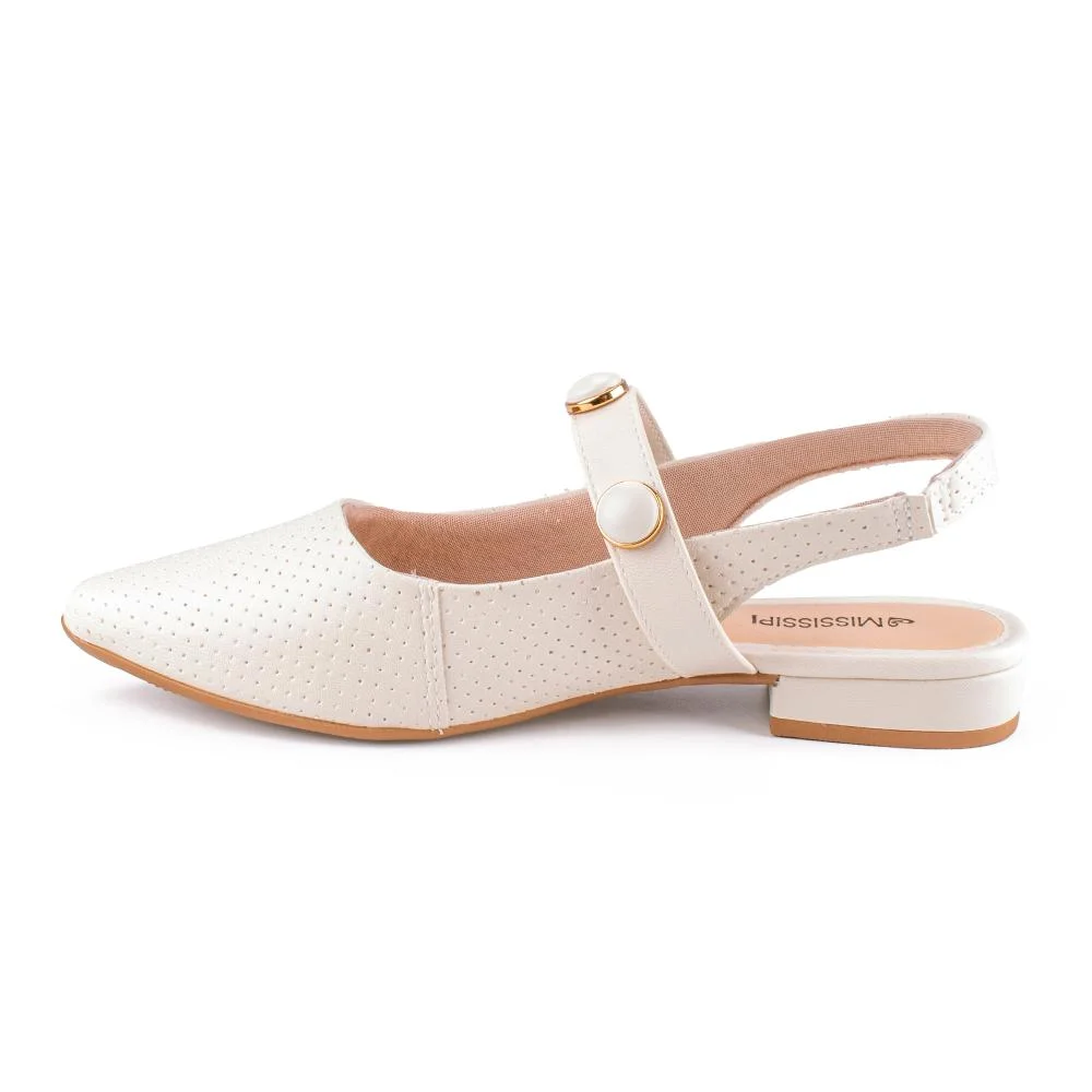 Sapato Mississipi de Salto Baixo Feminino MB557 Bege 4