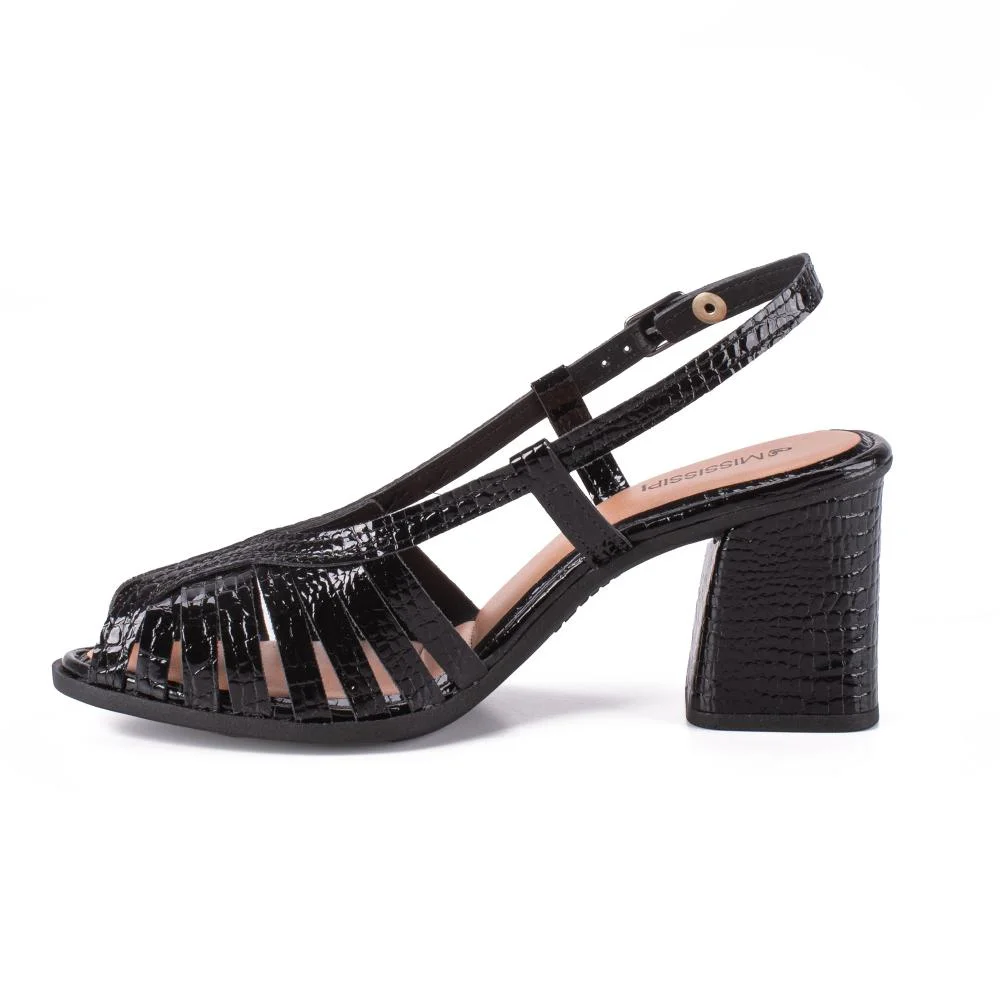 Sandália Mississipi de Salto Bloco Feminina MF241 Preto 4