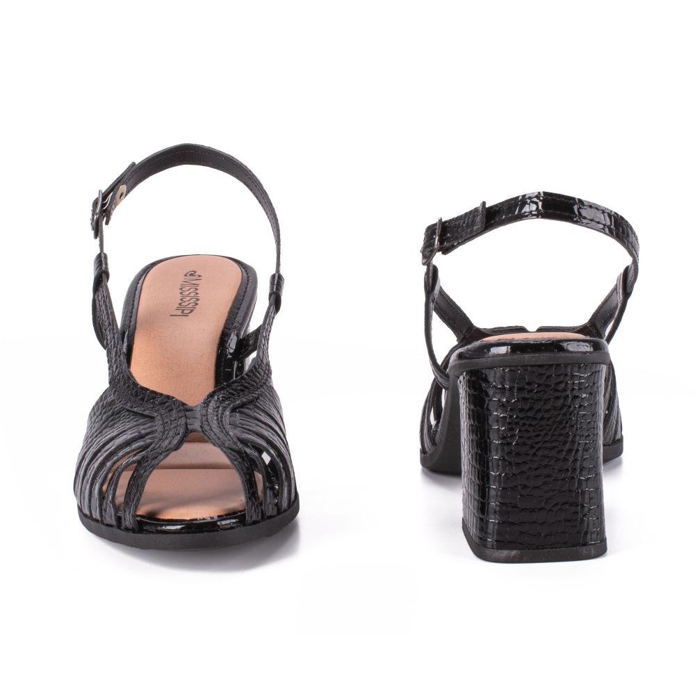 Sandália Mississipi de Salto Bloco Feminina MF241 Preto 6