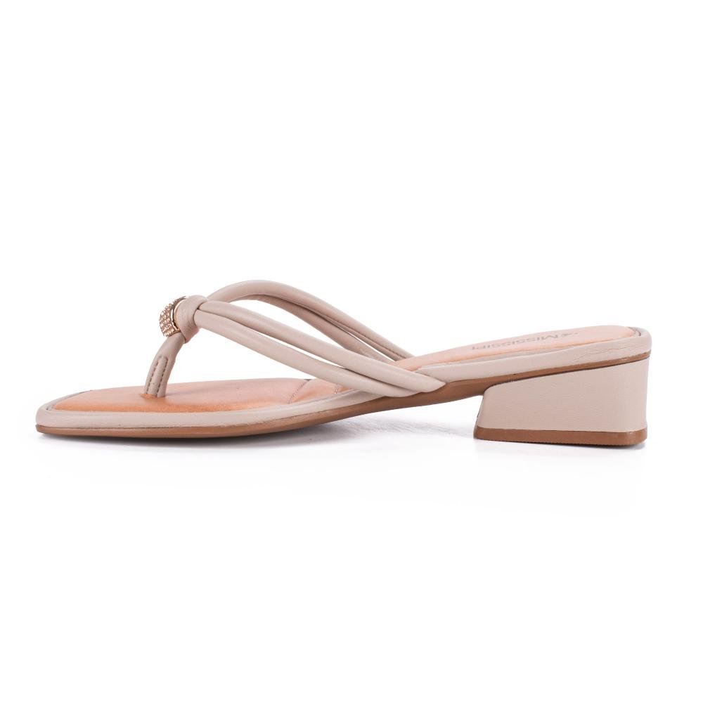 Tamanco Mississipi de Salto Baixo Feminina MF251 Bege 4