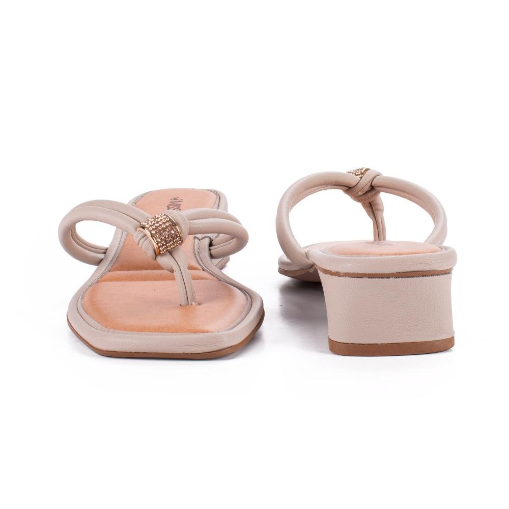 Tamanco Mississipi de Salto Baixo Feminina MF251 Bege 6