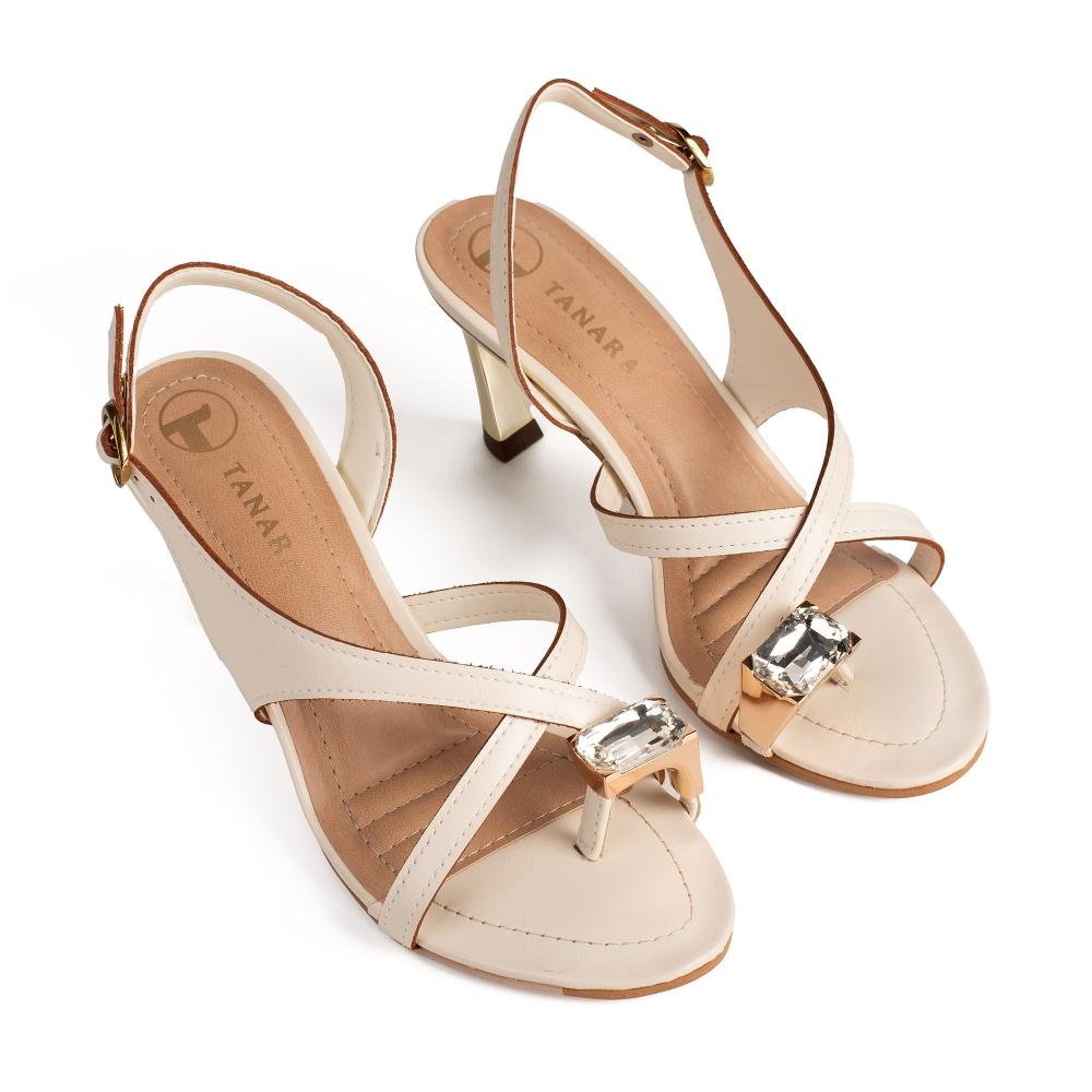 Sandália Tanara de Salto Alto Feminina T9271 Off White 6