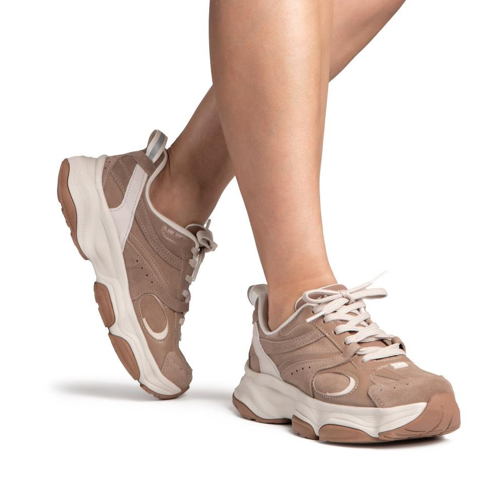 Dad Sneaker Tanara Em Couro Feminino T9371 Marrom 2