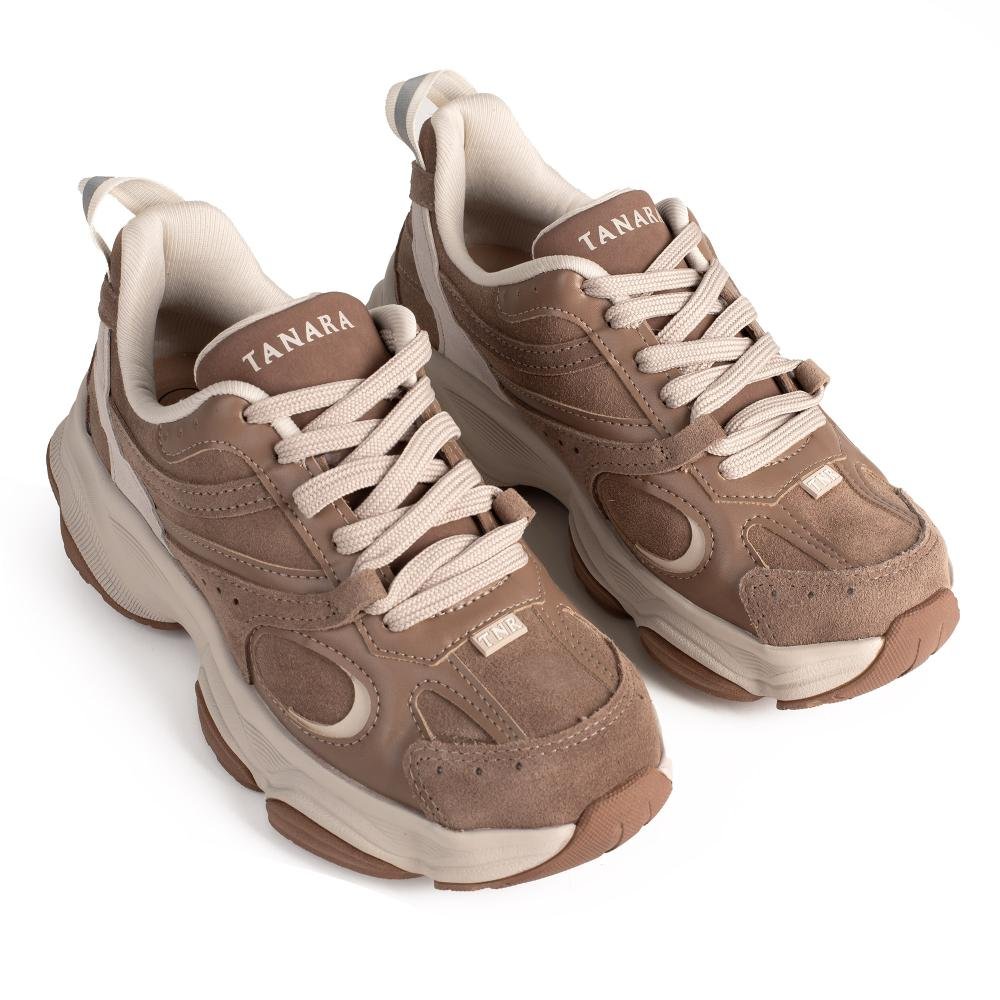 Dad Sneaker Tanara Em Couro Feminino T9371 Marrom 6