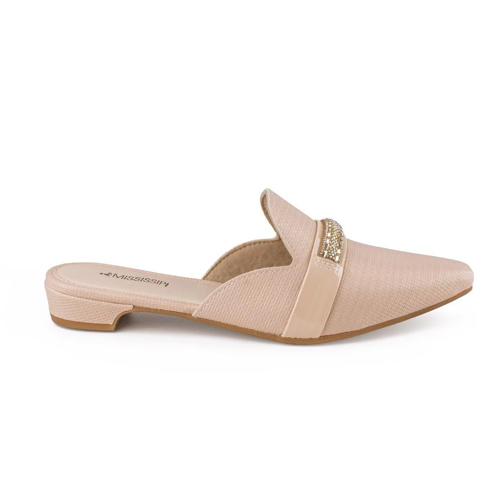 Mule Mississipi de Salto Baixo Feminina ME234 Bege 3