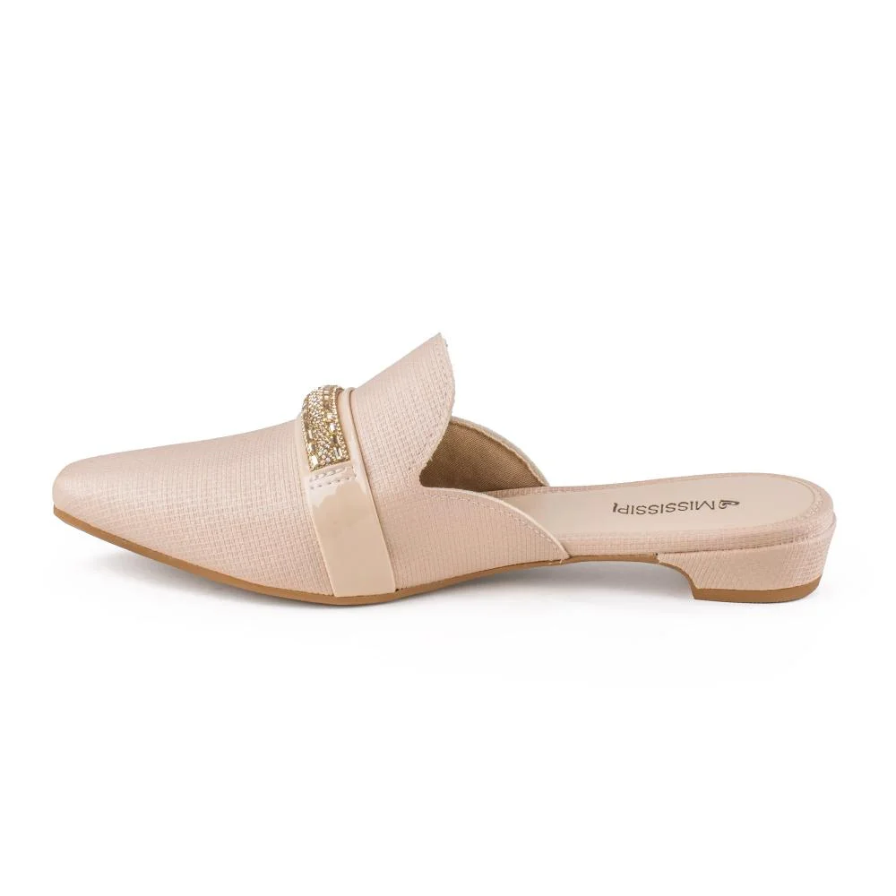 Mule Mississipi de Salto Baixo Feminina ME234 Bege 4