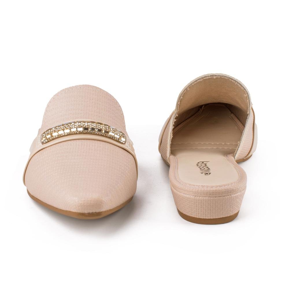 Mule Mississipi de Salto Baixo Feminina ME234 Bege 6
