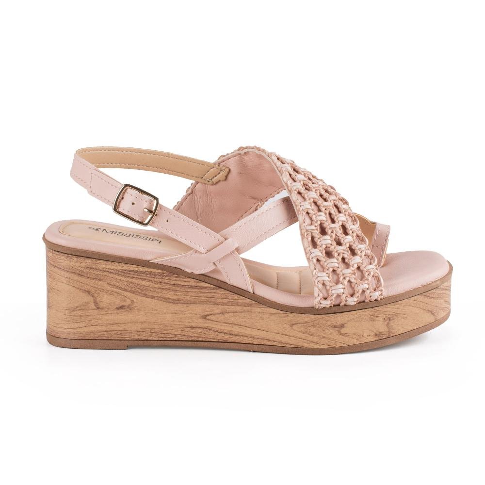Sandália Mississipi Anabela Feminina MF492 Rosa 3