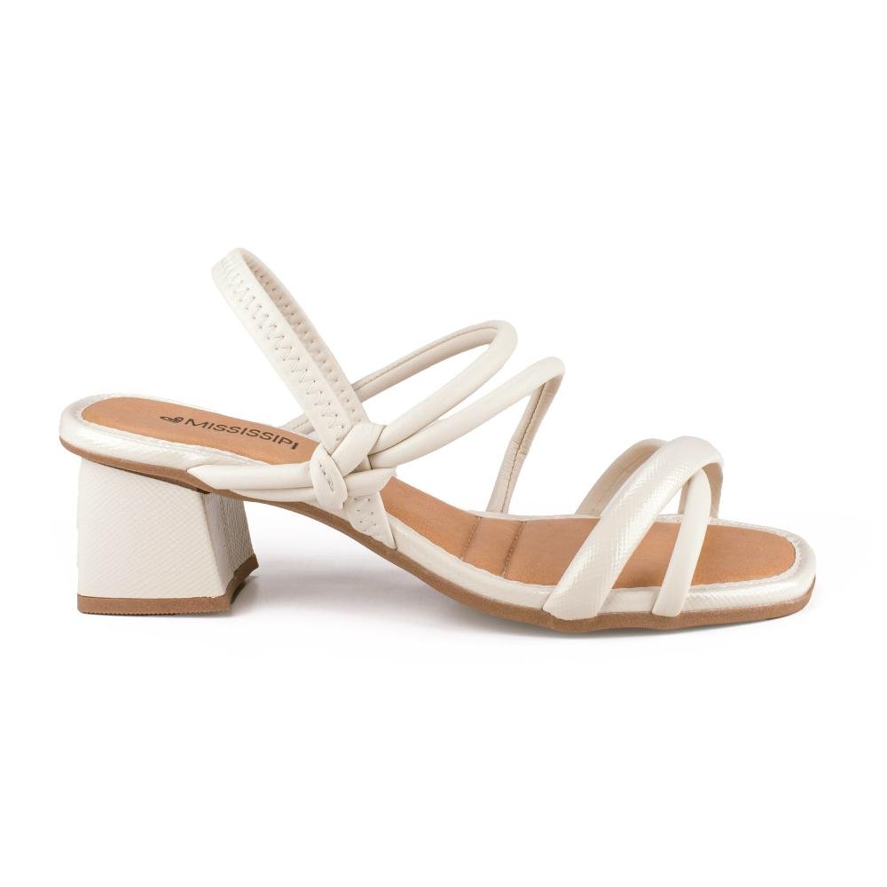 Sandália Mississipi de Salto Bloco Feminina MF263 Branco 3