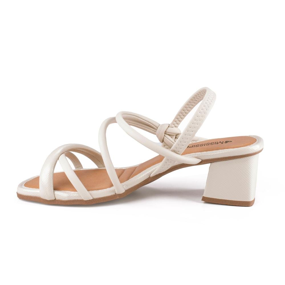 Sandália Mississipi de Salto Bloco Feminina MF263 Branco 4