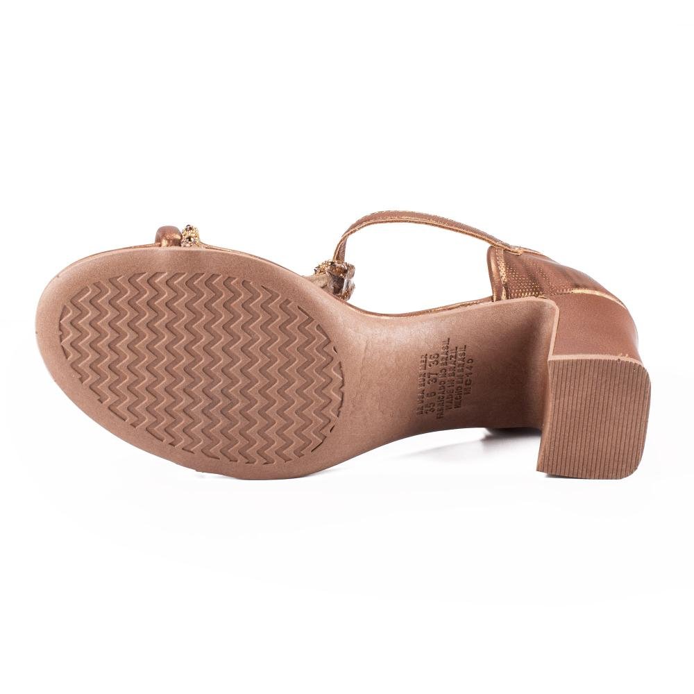 Sandália Mississipi de Salto Bloco Feminina MF753 Bronze 5