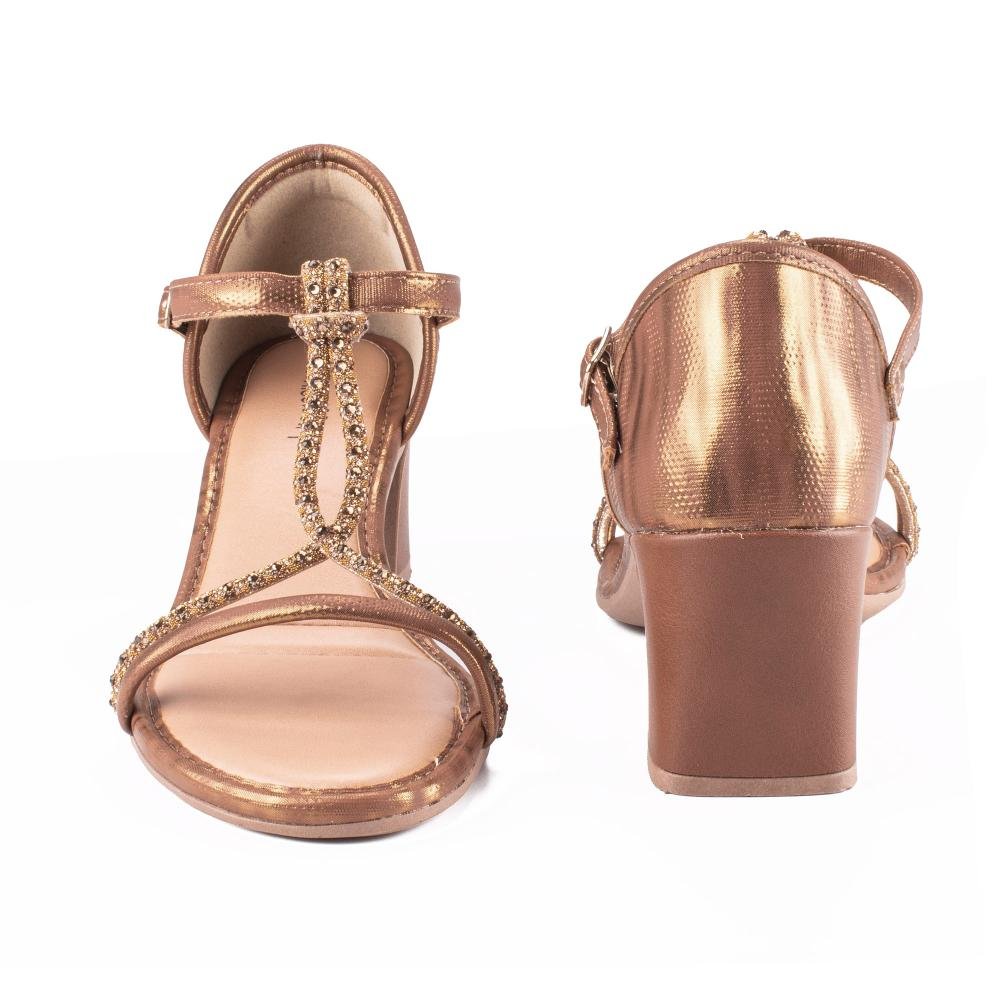 Sandália Mississipi de Salto Bloco Feminina MF753 Bronze 6
