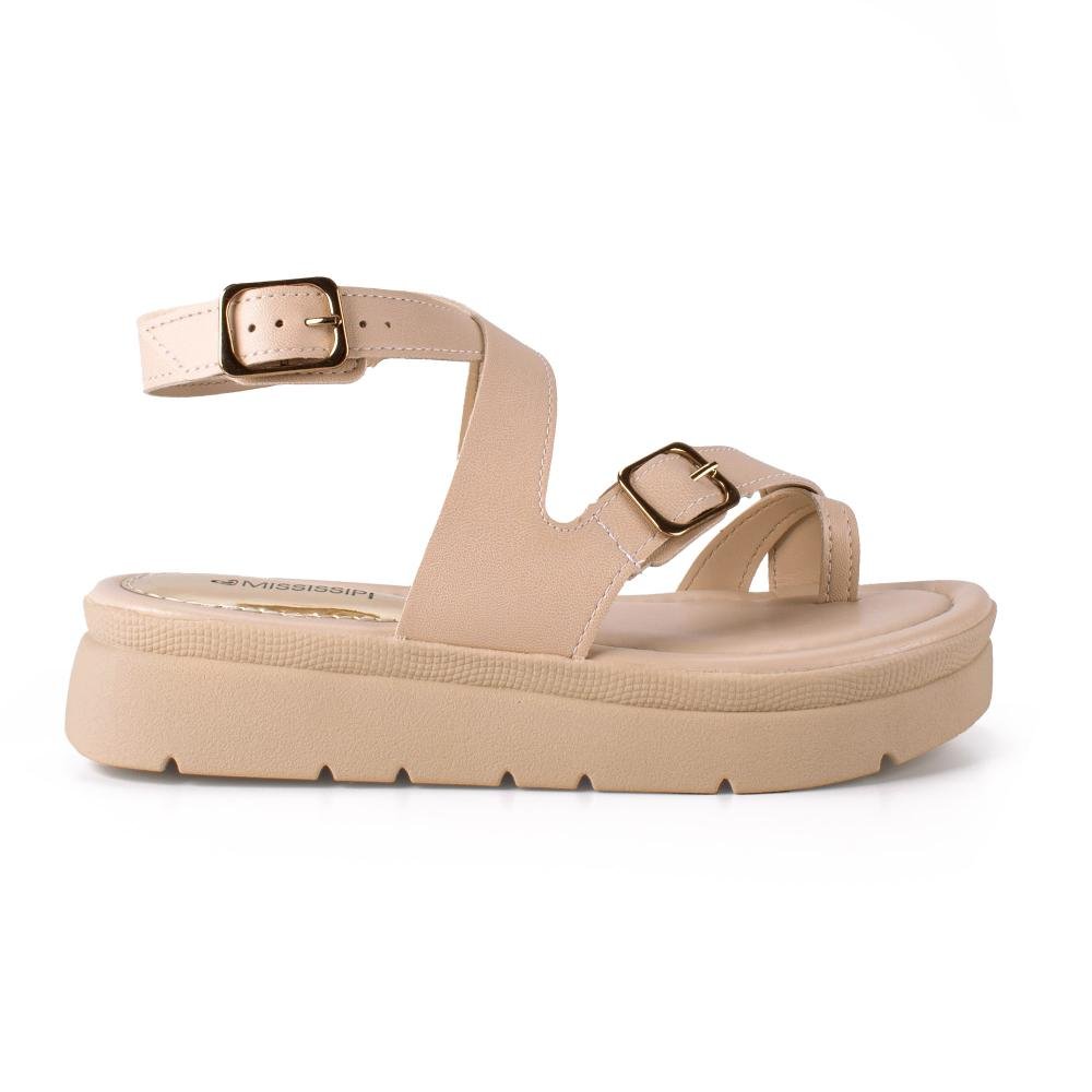 Sandália Mississipi Flatform Feminina MF482 Bege 3