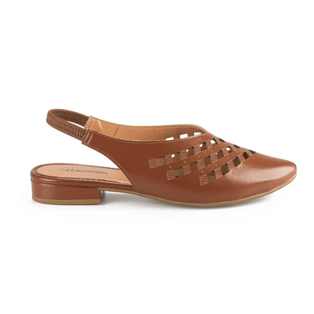 Sapato Mississipi de Salto Baixo Feminino MF552 Caramelo 3