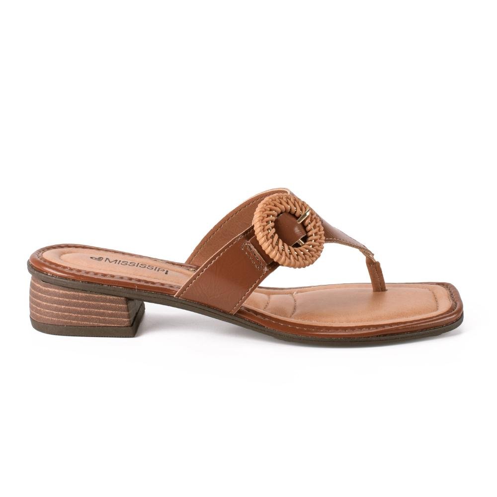 Tamanco Mississipi de Salto Bloco Feminina MF334 Marrom 3