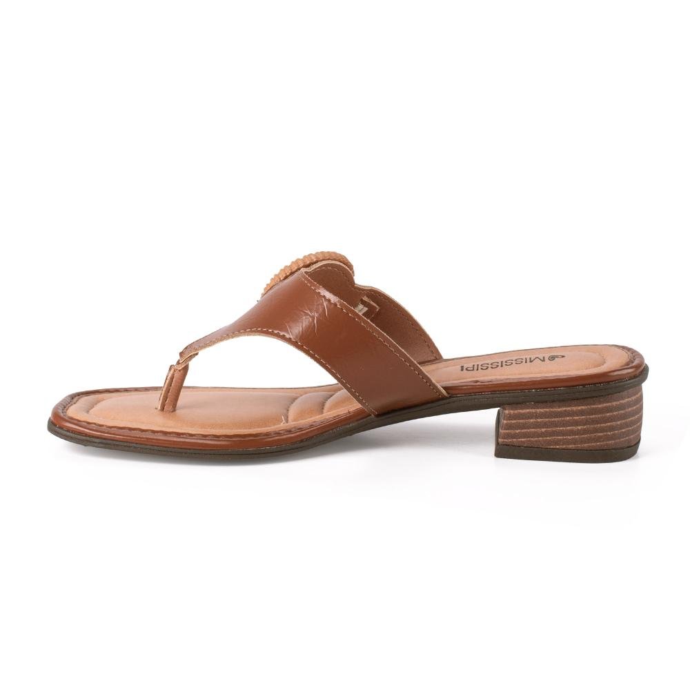 Tamanco Mississipi de Salto Bloco Feminina MF334 Marrom 4