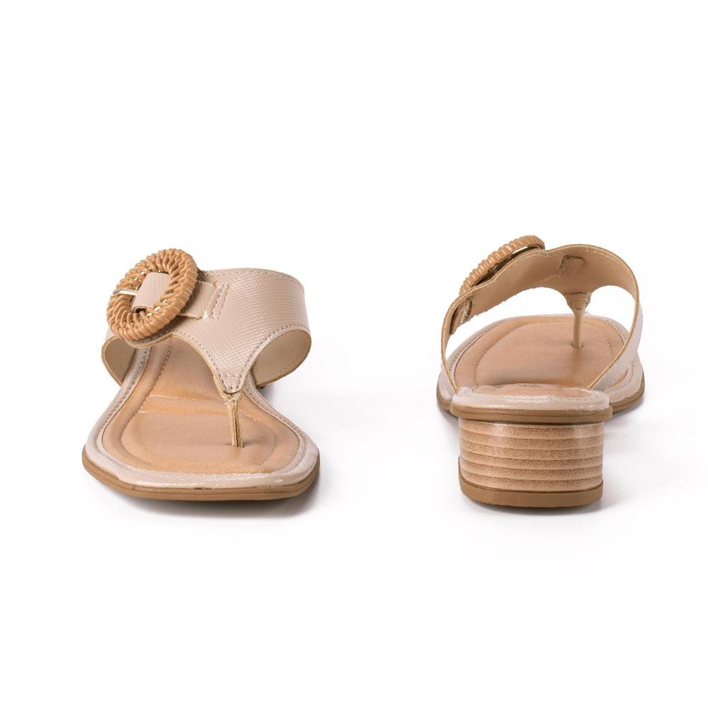 Tamanco Mississipi de Salto Bloco Feminina MF334 Bege 6