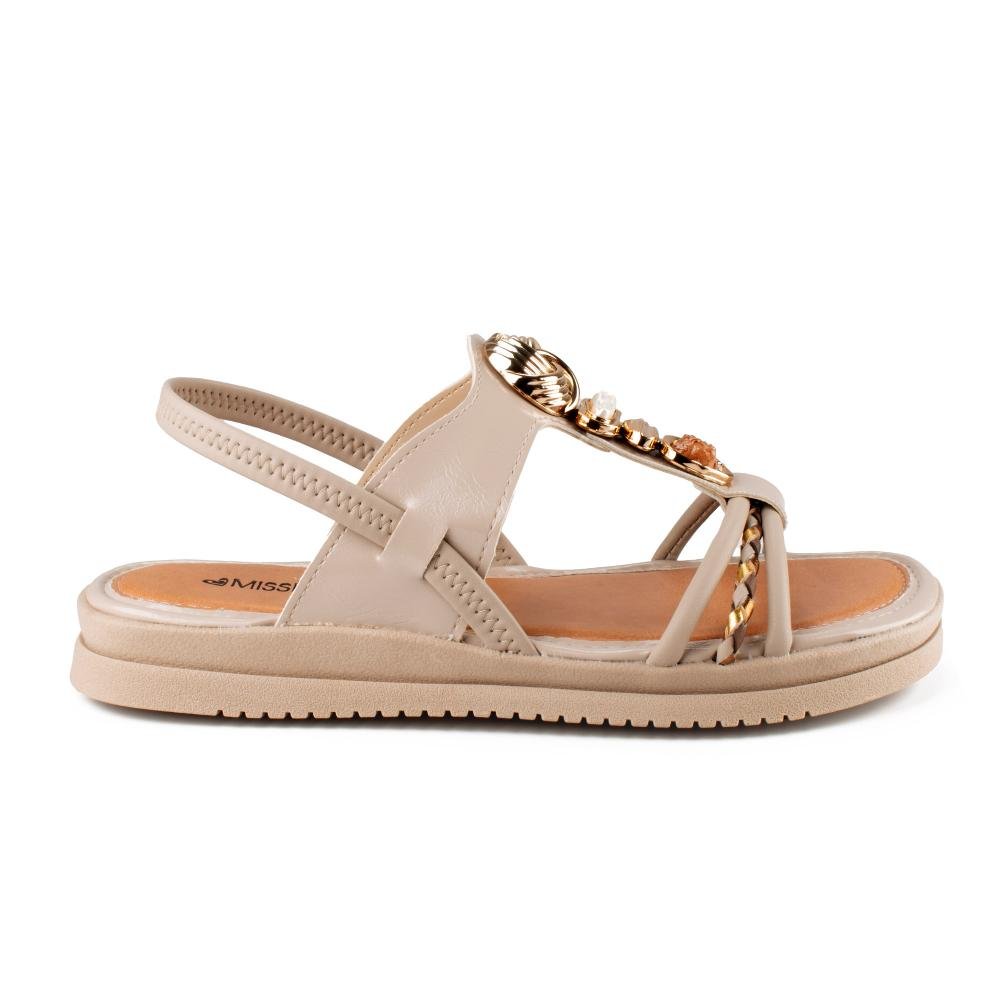 Sandália Mississipi Flatform Feminina J0221 Bege 3
