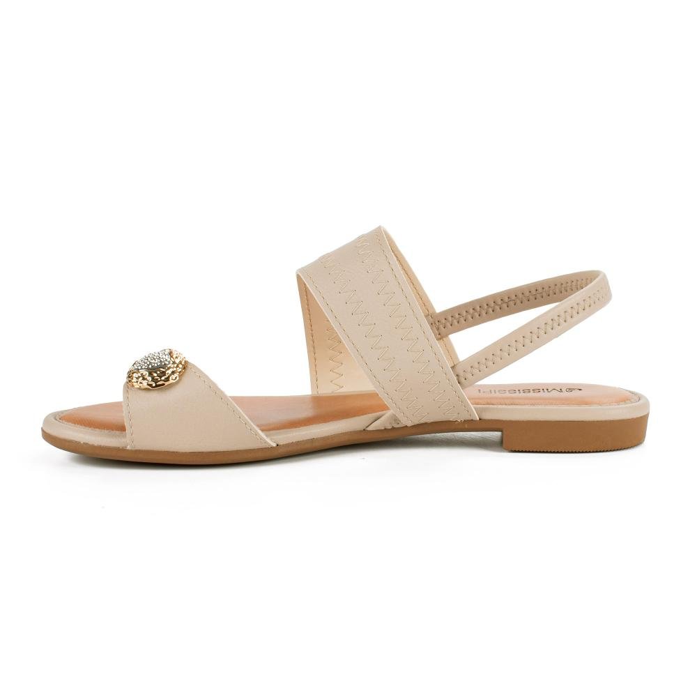 Sandália Mississipi Rasteira Feminina J0021 Bege Claro 4