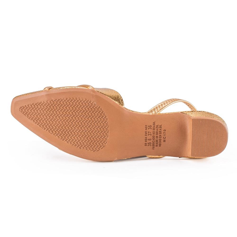 Sapato Mississipi de Salto Baixo Feminino ME235 Dourado 5