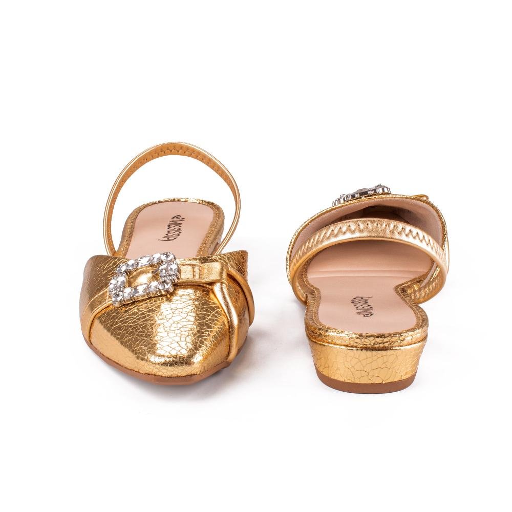 Sapato Mississipi de Salto Baixo Feminino ME235 Dourado 6