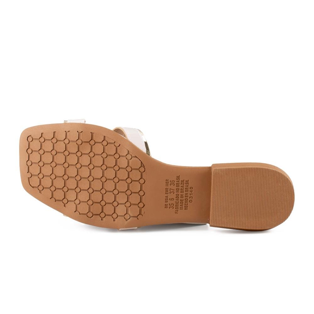Slide Mississipi Feminina J0131 Branco/Dourado 5